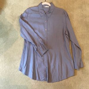 eileen fisher linen long-sleeved shirt L